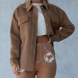 LA Hearts brown shacket